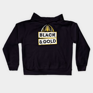 'Black & Gold' Sport Football Kids Hoodie